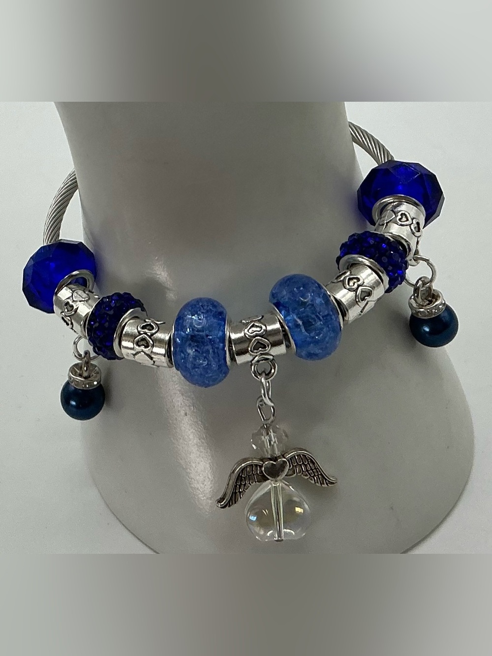 CUSTOM HANDMADE EUROPEAN GLASS BEAD CHARM BRACELETS-SEE DESRIPTION - Picture 4 of 4